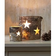 Birch & Glass Candle Holder, Large