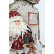 Santa & Teddy Linen Sack