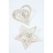 Metal 3-d Heart and Star Hangers (x 2)