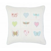 Butterfly & Hearts Cushion with feather pad