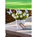 White Filigree Flower Pot